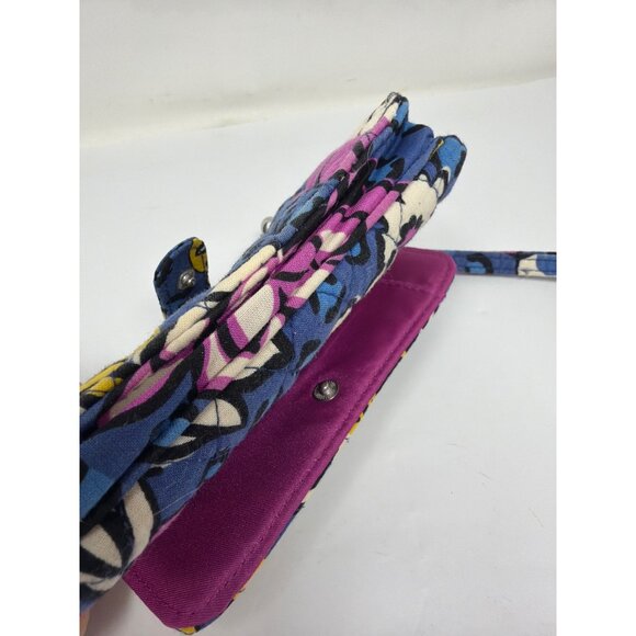 Vera Bradley Wristlet Wallet African Violet Quilted Cotton Floral Clutch Organiz - Picture 7 of 7